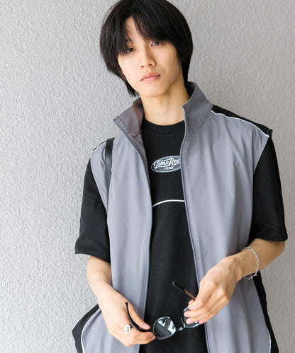 拼色設計T恤（五分袖）