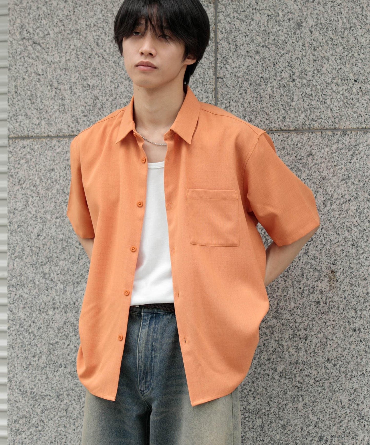 『UNISEX』『UR TECH DRYLUXE』亞麻風格五分袖襯衫