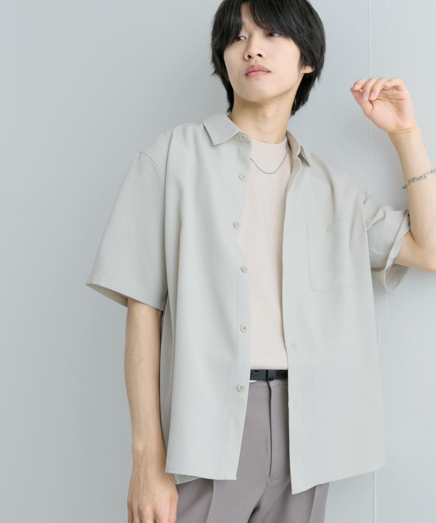 『UNISEX』『UR TECH DRYLUXE』亞麻風格五分袖襯衫