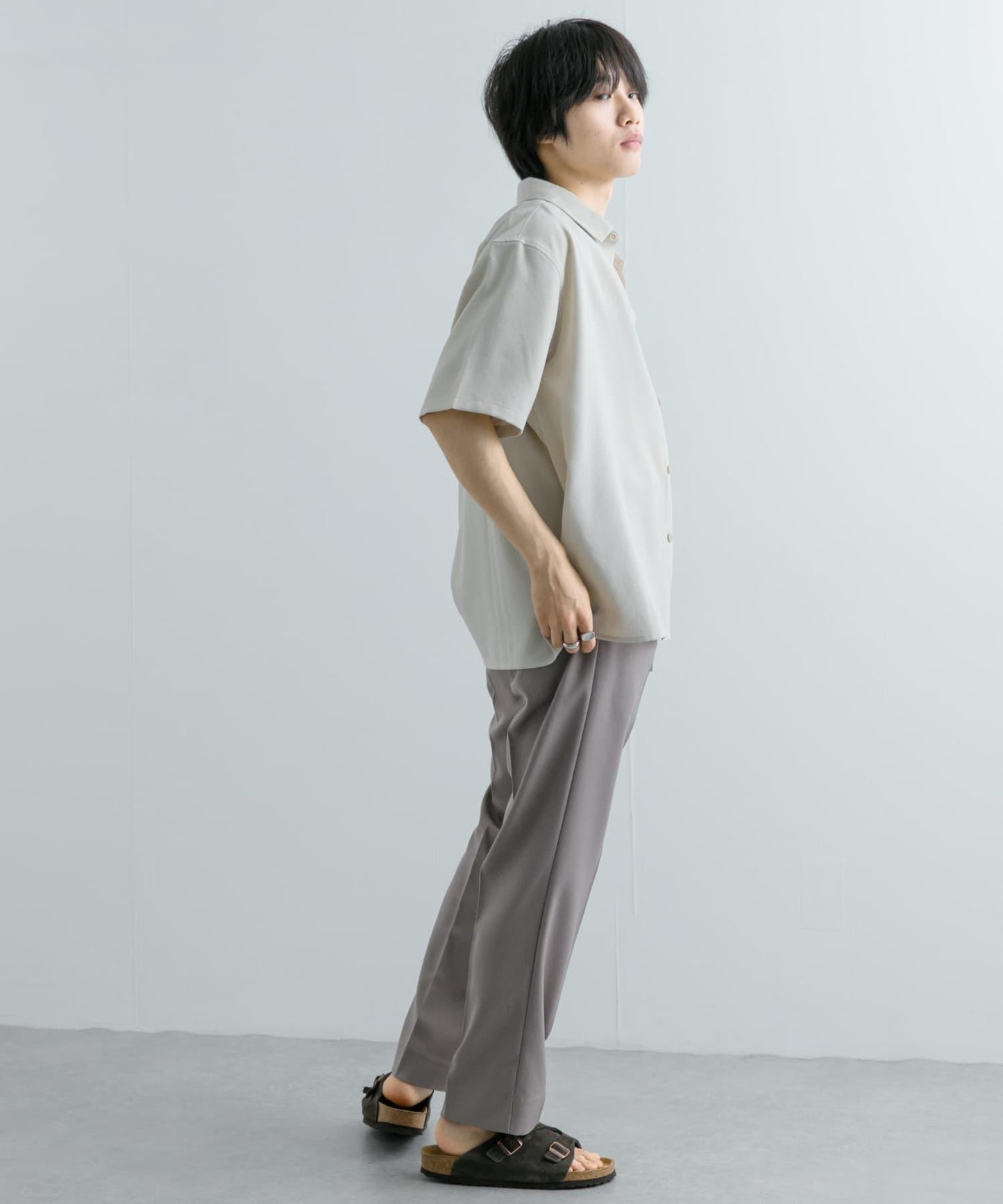 『UNISEX』『UR TECH DRYLUXE』亞麻風格五分袖襯衫