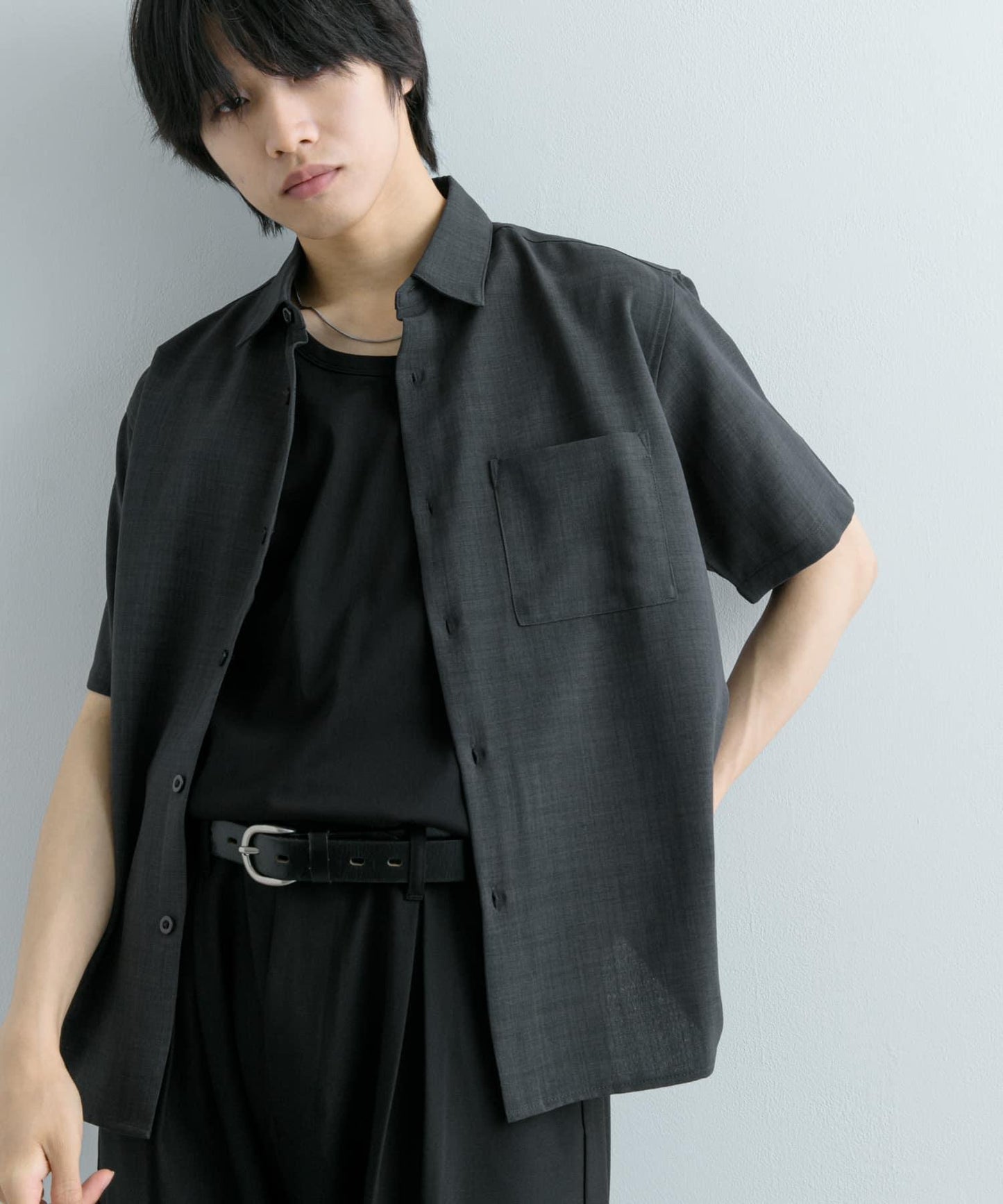 『UNISEX』『UR TECH DRYLUXE』亞麻風格五分袖襯衫