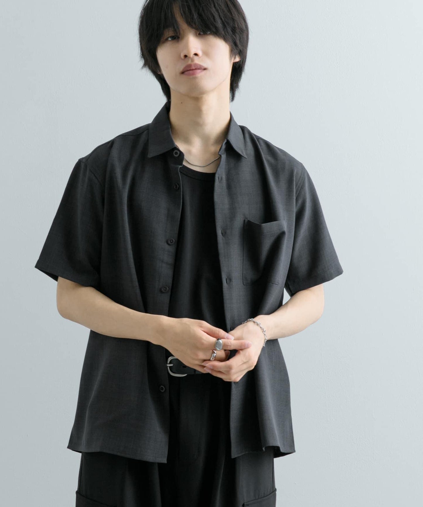 『UNISEX』『UR TECH DRYLUXE』亞麻風格五分袖襯衫