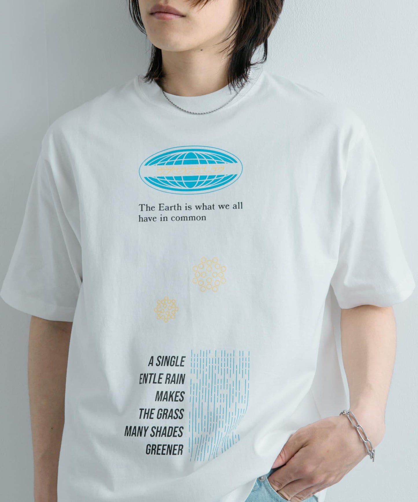 標誌圖案T恤（五分袖）A