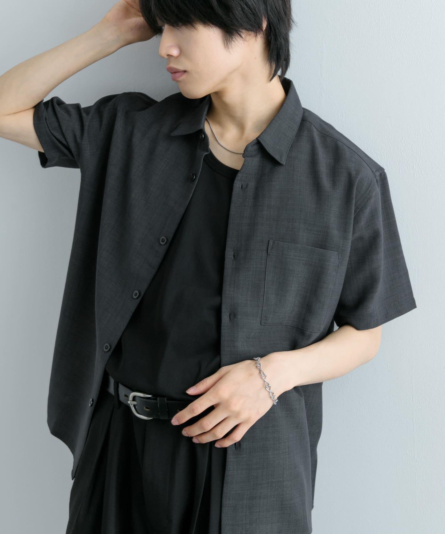 『UNISEX』『UR TECH DRYLUXE』亞麻風格五分袖襯衫