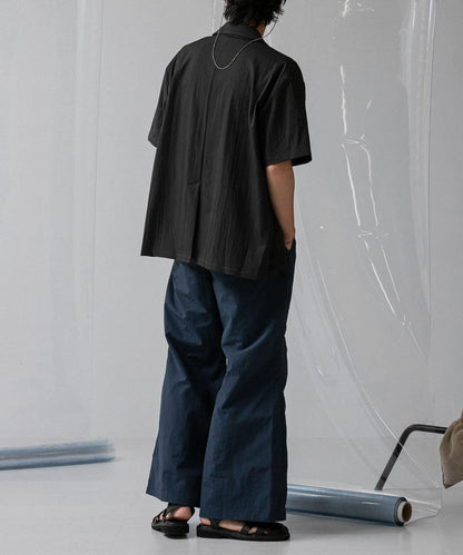 『わたべ×SOP』尼龍闊腿喇叭褲