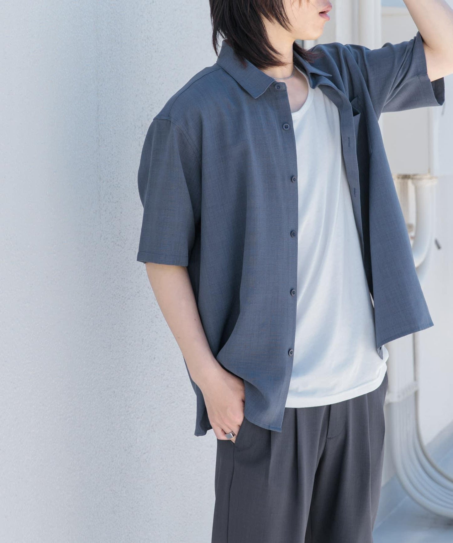 『UNISEX』『UR TECH DRYLUXE』亞麻風格五分袖襯衫