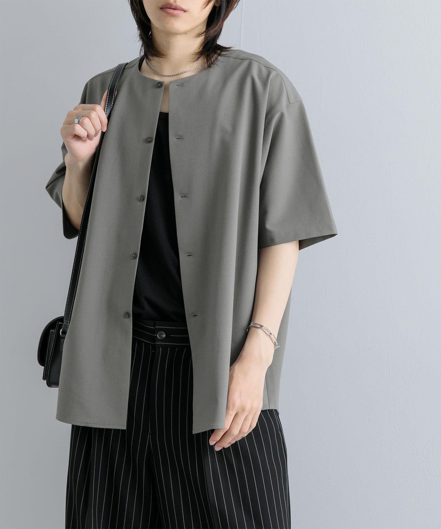 無領襯衫（五分袖）