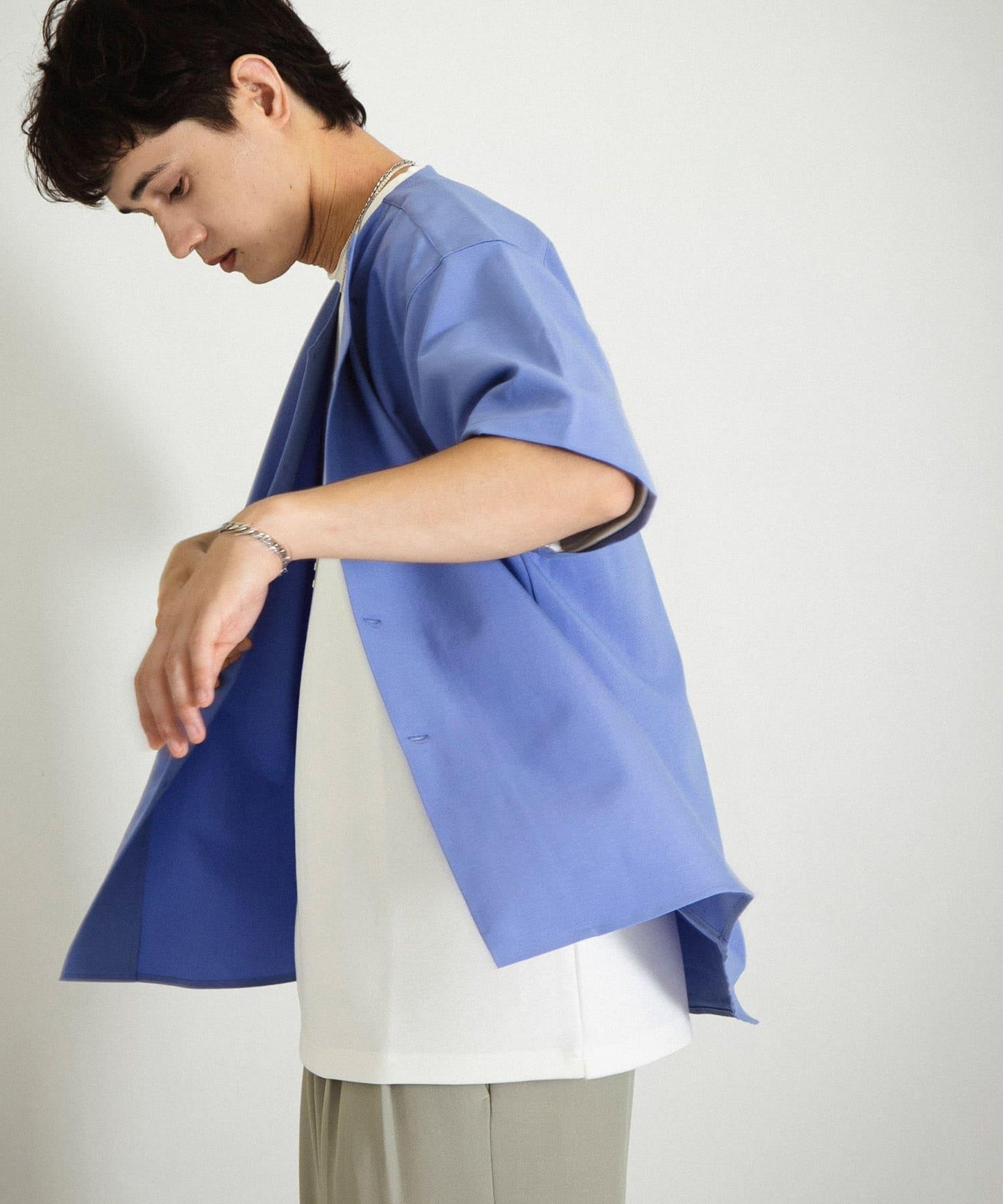 無領襯衫（五分袖）