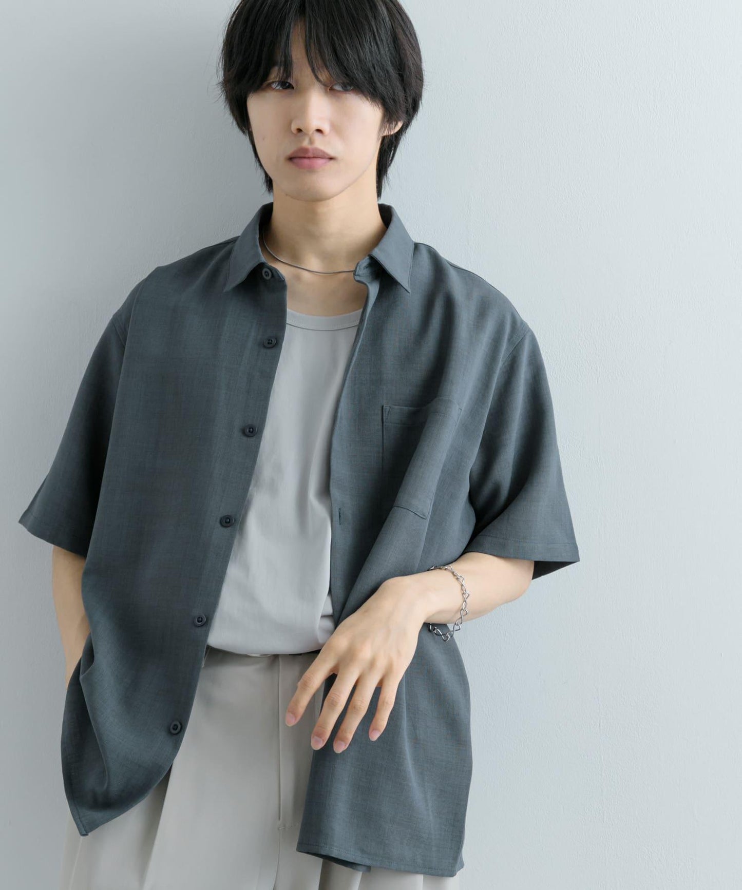 『UNISEX』『UR TECH DRYLUXE』亞麻風格五分袖襯衫