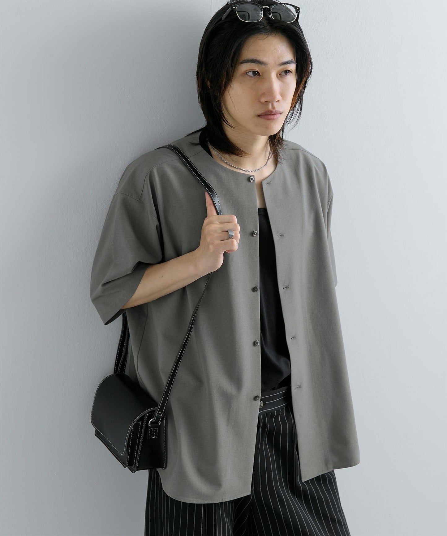 無領襯衫（五分袖）