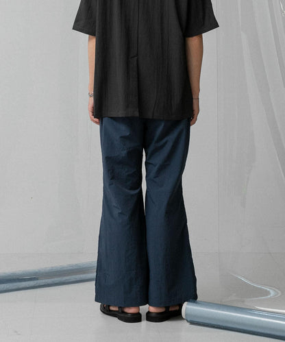 『わたべ×SOP』尼龍闊腿喇叭褲