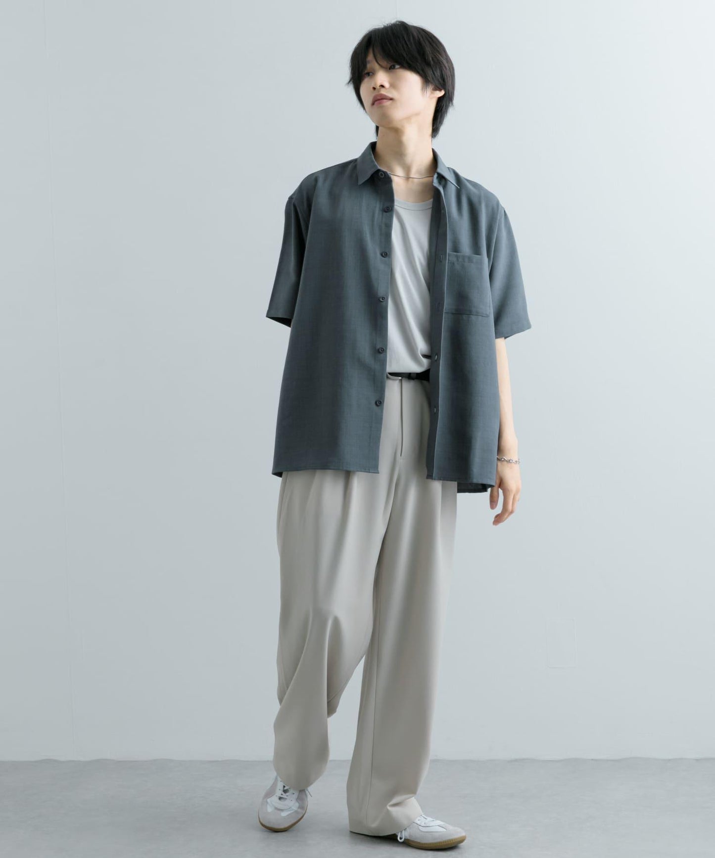 『UNISEX』『UR TECH DRYLUXE』亞麻風格五分袖襯衫
