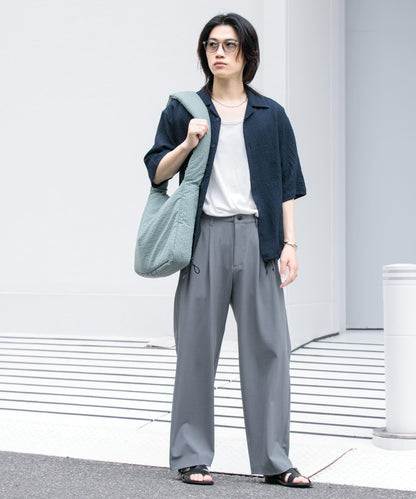 透視蕾絲抽繩開領襯衫