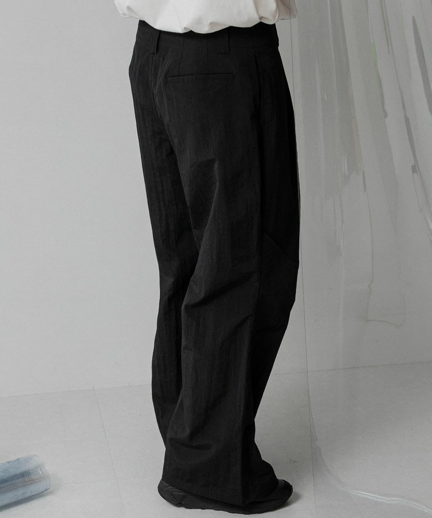 『わたべ×SOP』尼龍闊腿喇叭褲