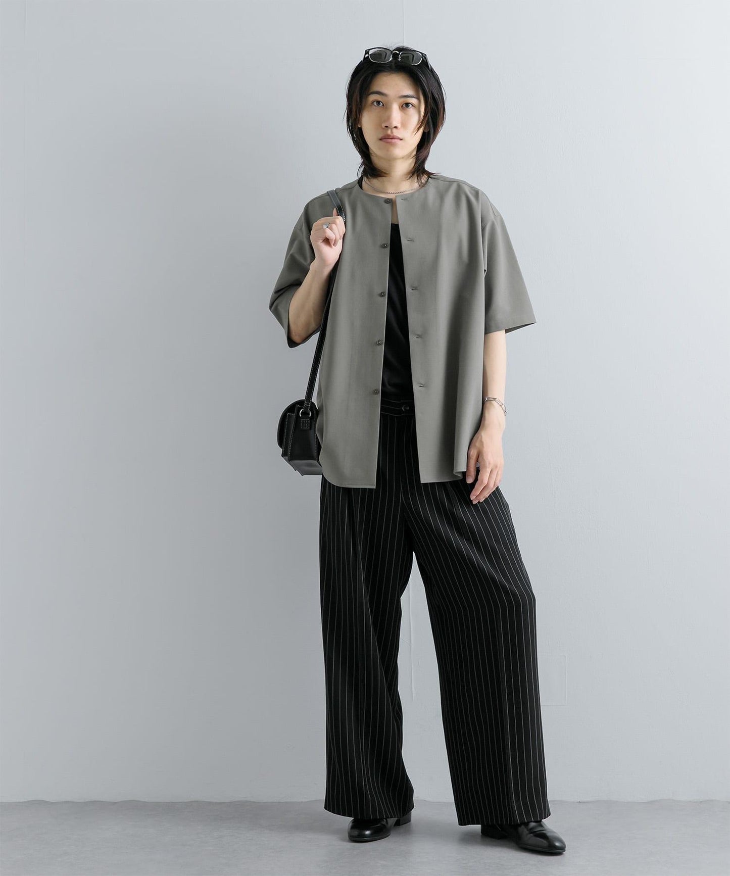 無領襯衫（五分袖）