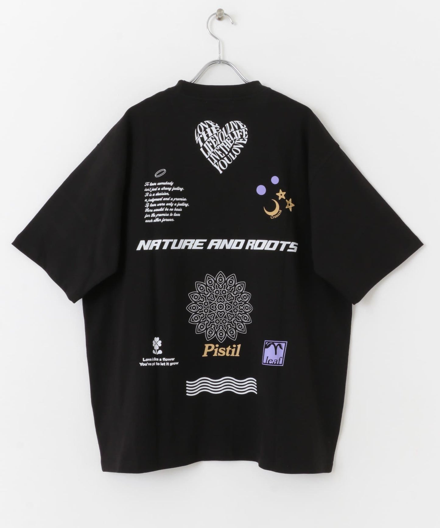 標誌圖案T恤（五分袖）A