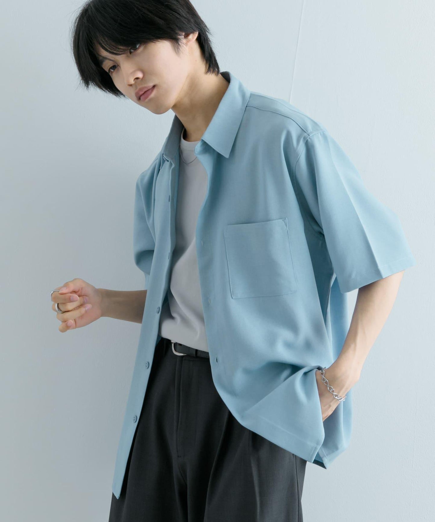 『UNISEX』『UR TECH DRYLUXE』亞麻風格五分袖襯衫