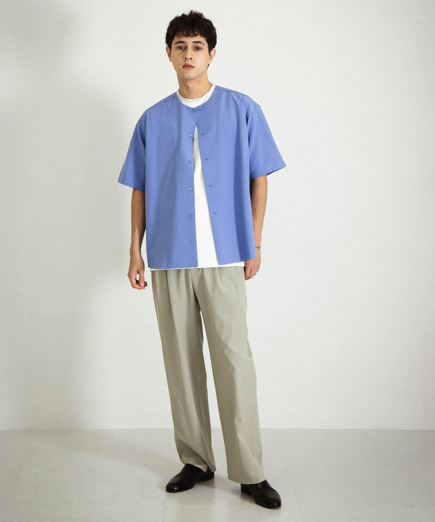 無領襯衫（五分袖）