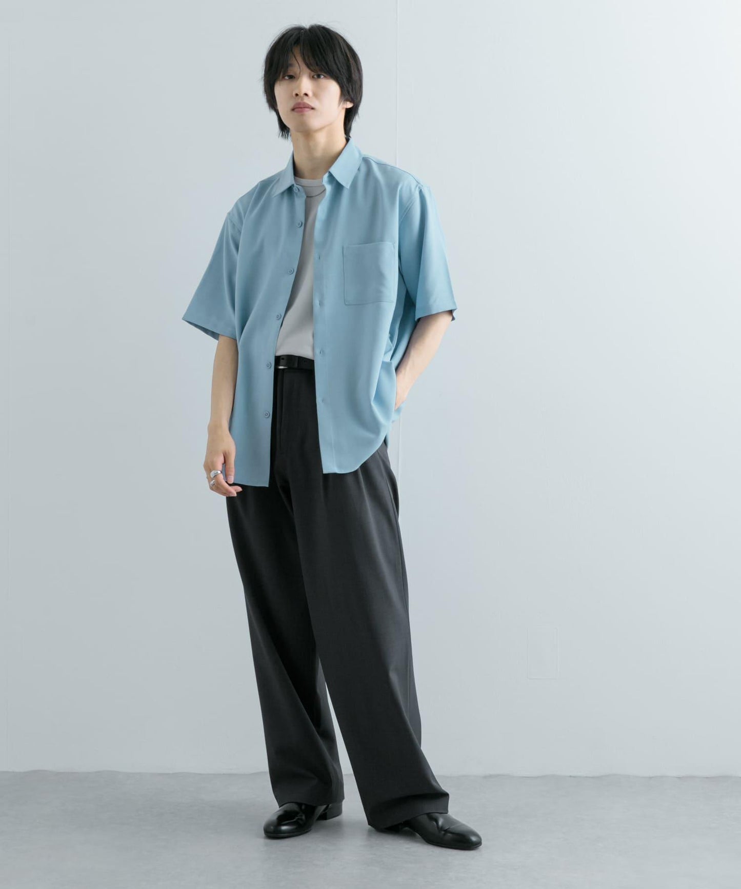 『UNISEX』『UR TECH DRYLUXE』亞麻風格五分袖襯衫