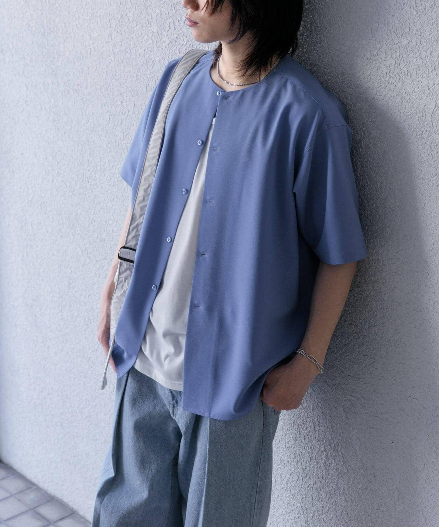 無領襯衫（五分袖）