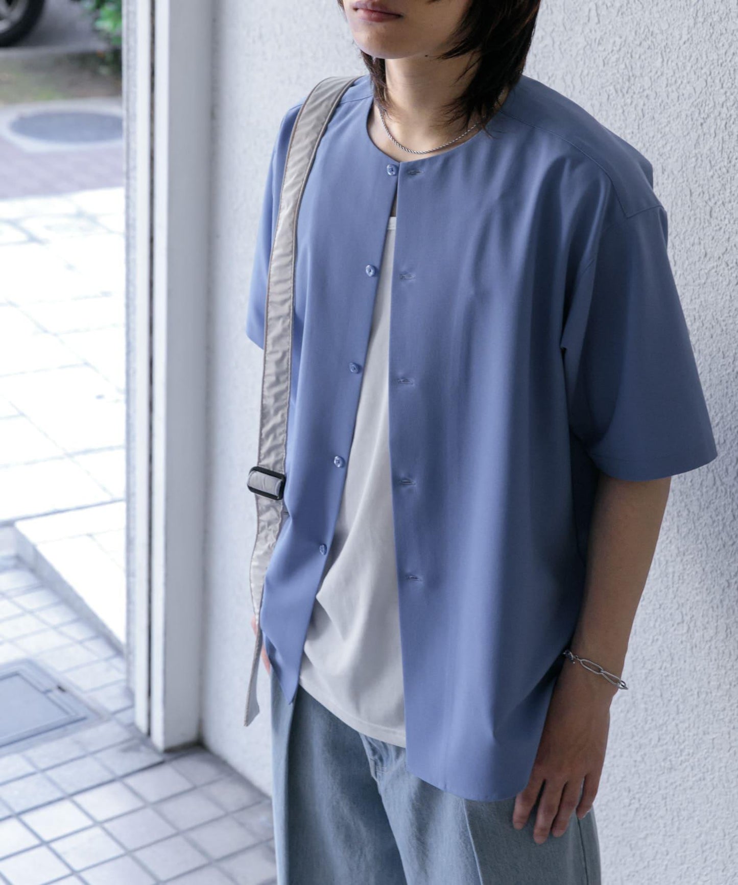 無領襯衫（五分袖）