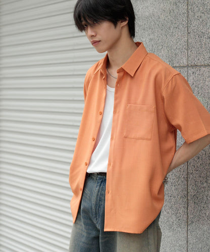 『UNISEX』『UR TECH DRYLUXE』亞麻風格五分袖襯衫