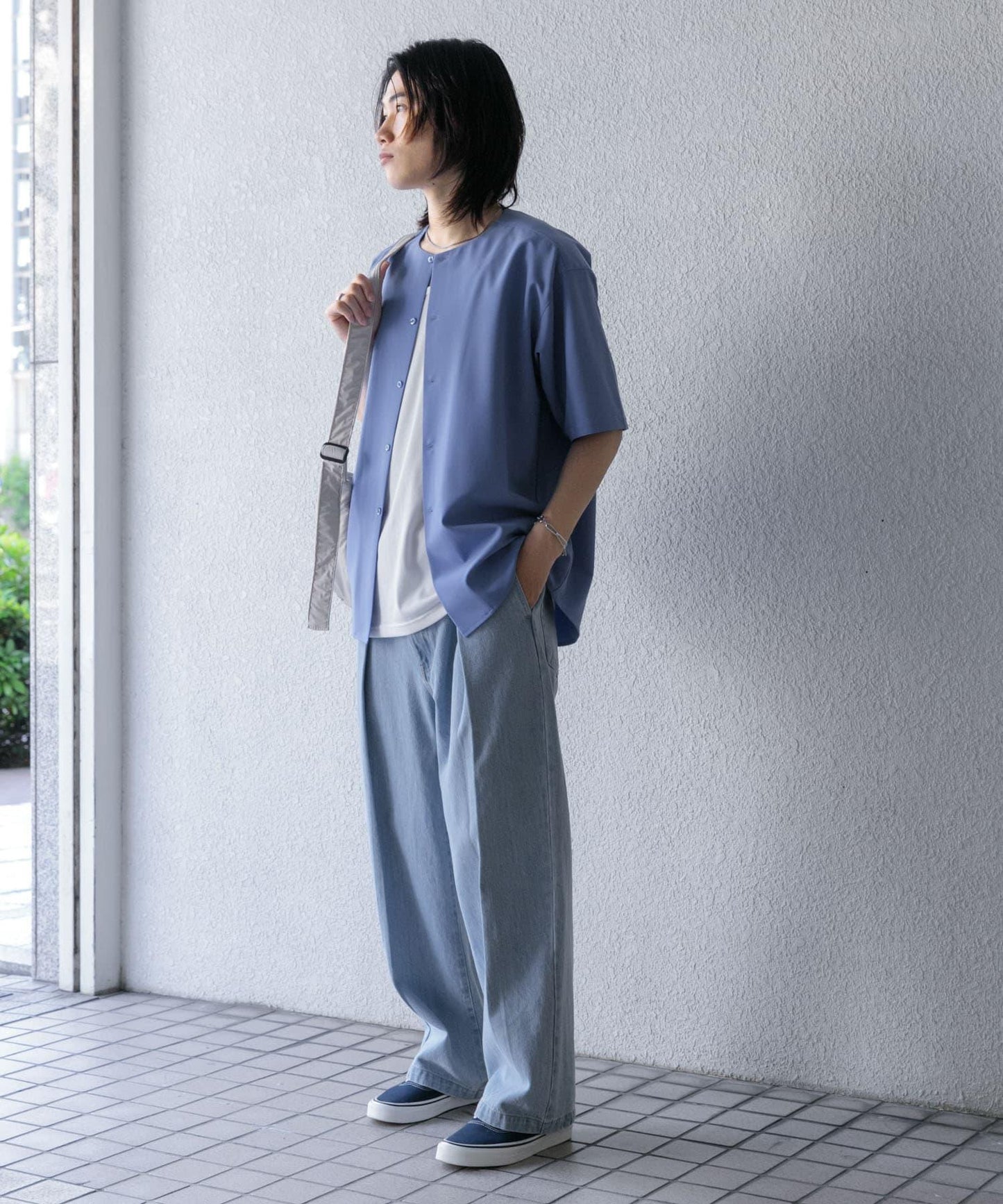 無領襯衫（五分袖）