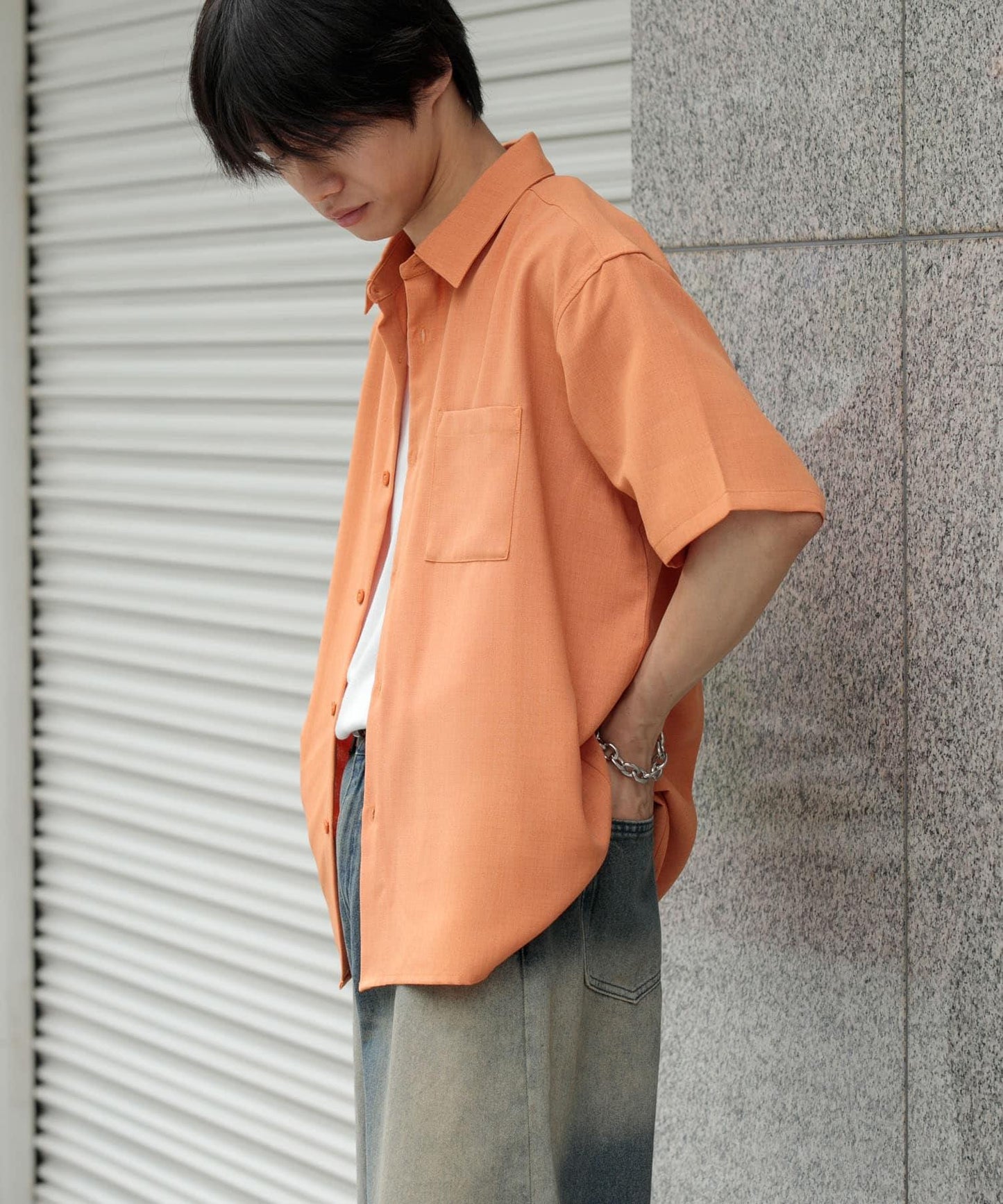 『UNISEX』『UR TECH DRYLUXE』亞麻風格五分袖襯衫