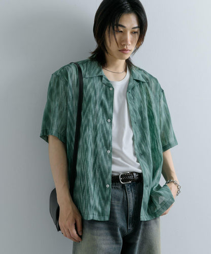 大理石印花開領襯衫