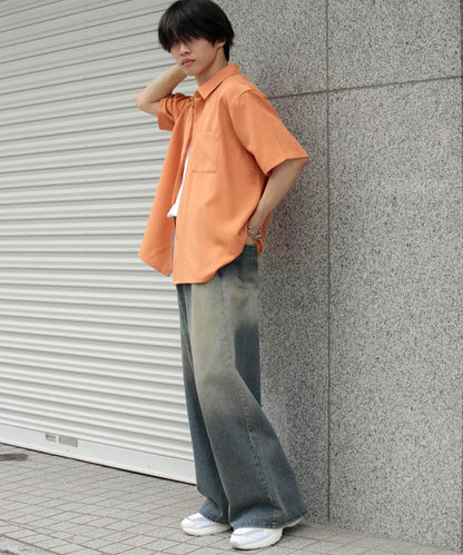 『UNISEX』『UR TECH DRYLUXE』亞麻風格五分袖襯衫