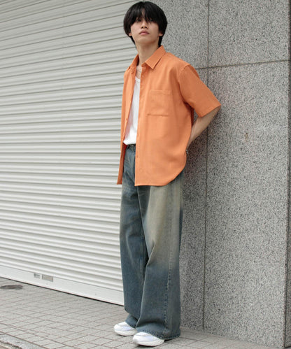 『UNISEX』『UR TECH DRYLUXE』亞麻風格五分袖襯衫