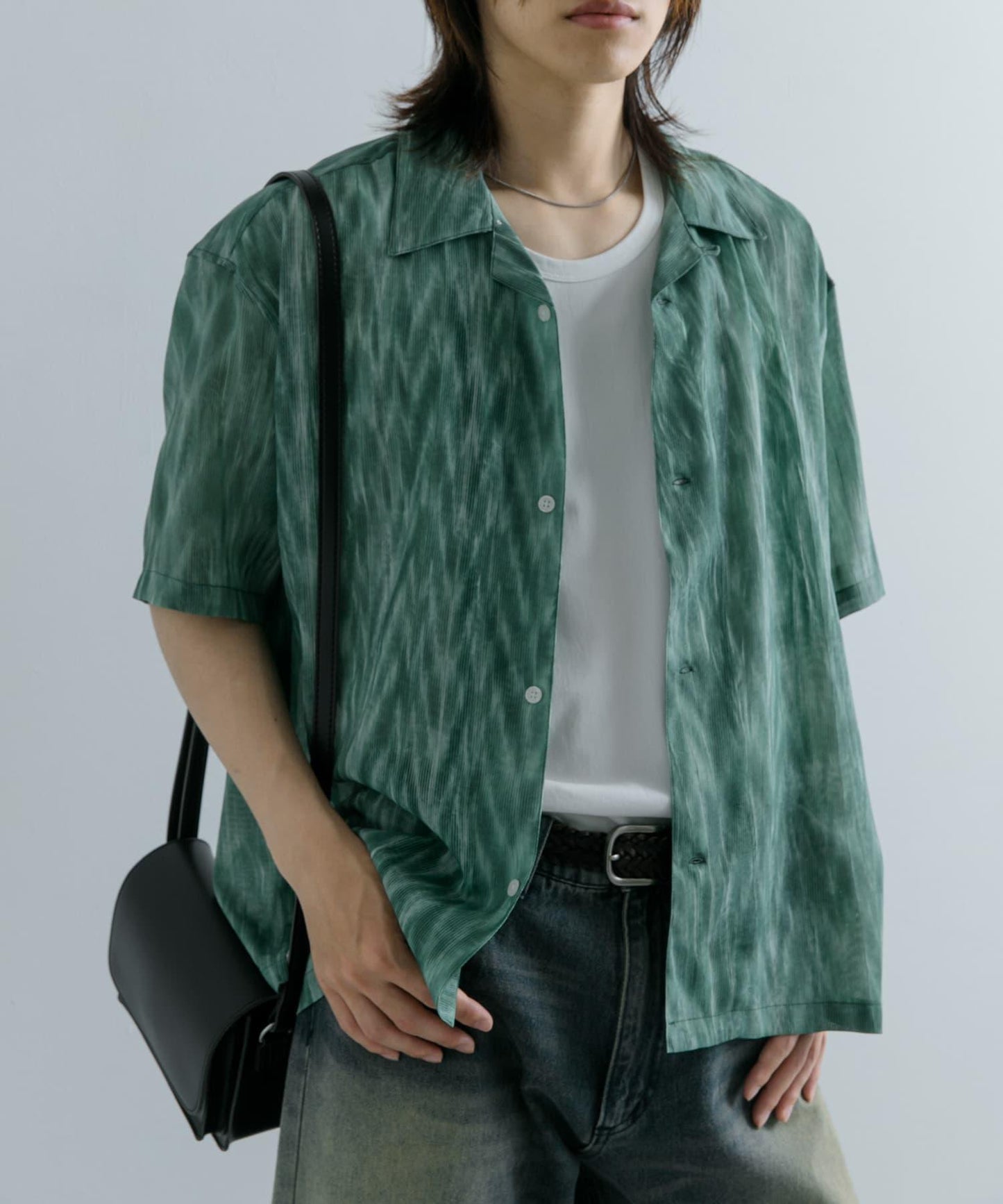 大理石印花開領襯衫