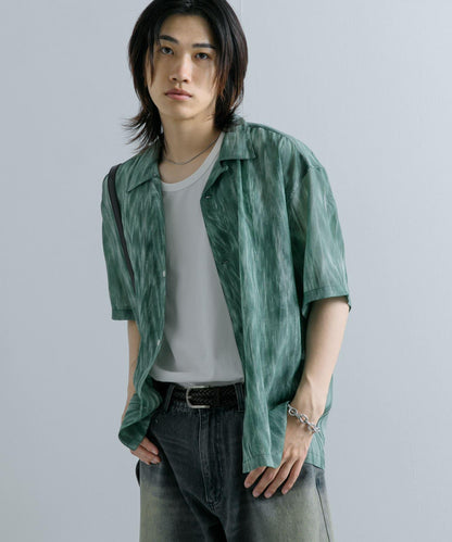 大理石印花開領襯衫