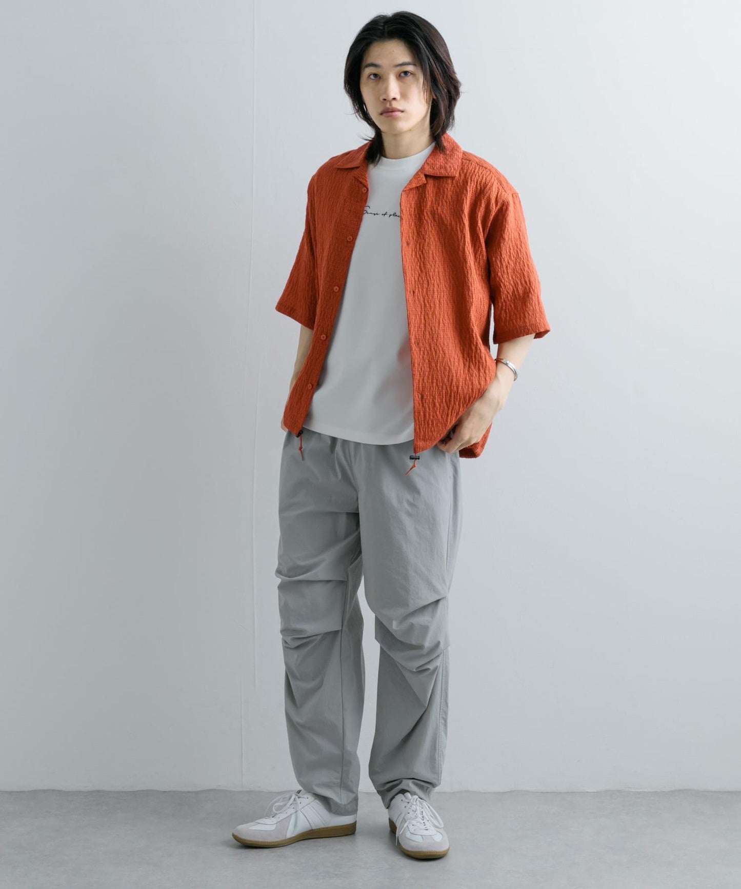 透視蕾絲抽繩開領襯衫