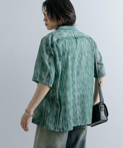 大理石印花開領襯衫