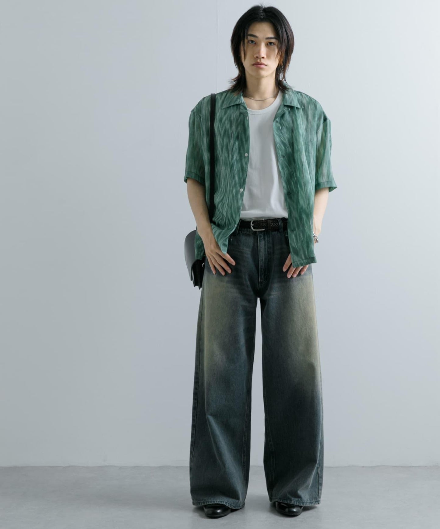 大理石印花開領襯衫