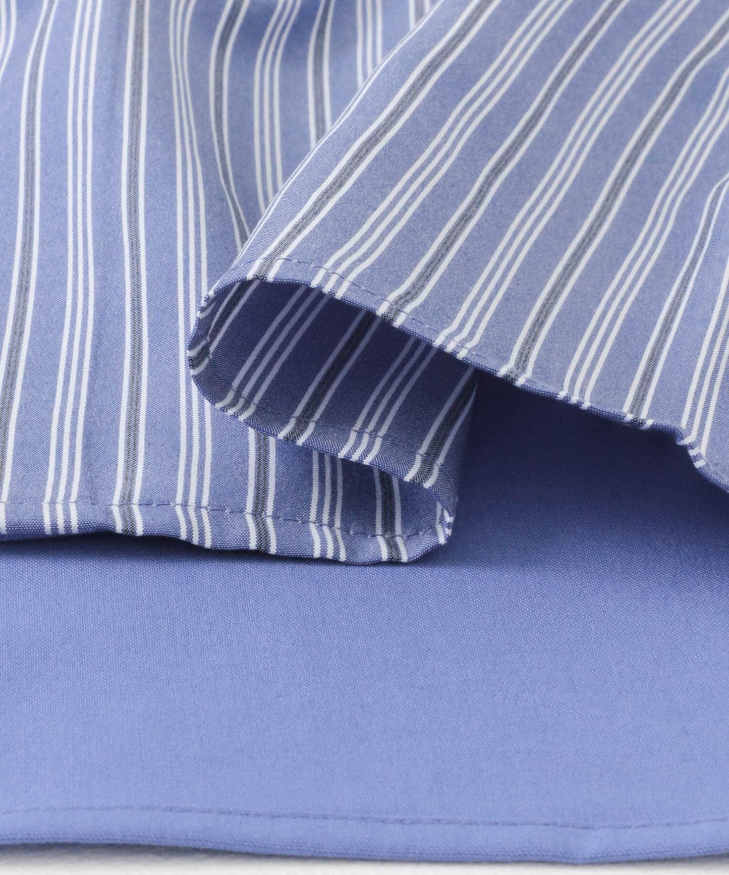 拼色條紋五分袖襯衫