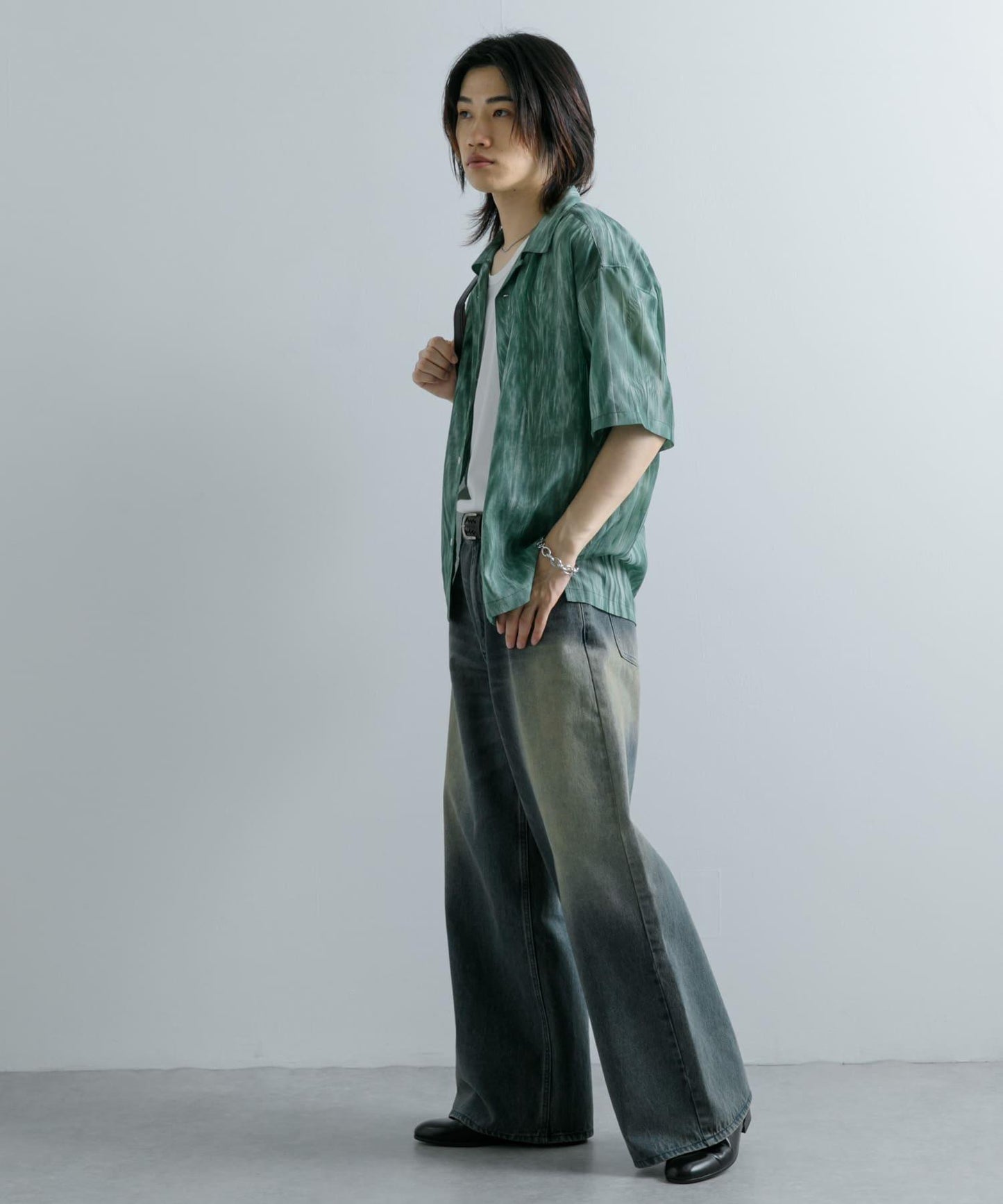 大理石印花開領襯衫