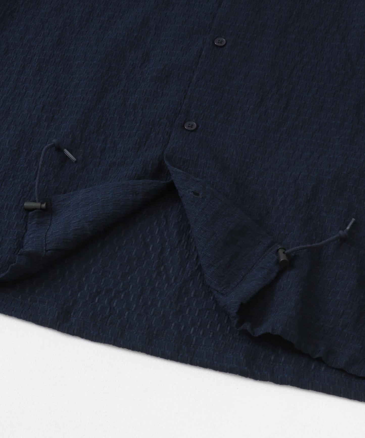 透視蕾絲抽繩開領襯衫