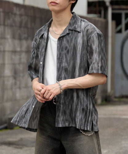 大理石印花開領襯衫