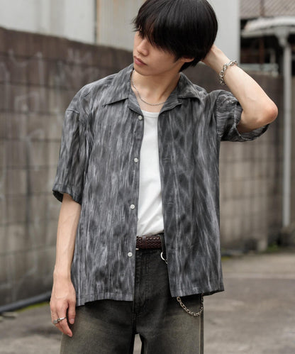 大理石印花開領襯衫