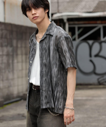大理石印花開領襯衫