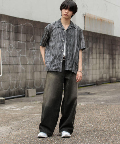 大理石印花開領襯衫