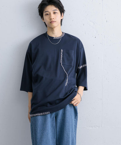 手工縫線寬鬆T恤