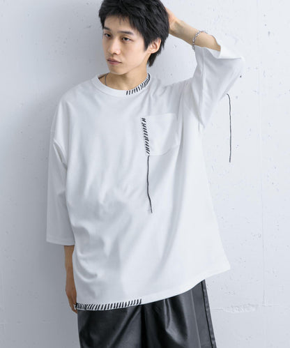 手工縫線寬鬆T恤