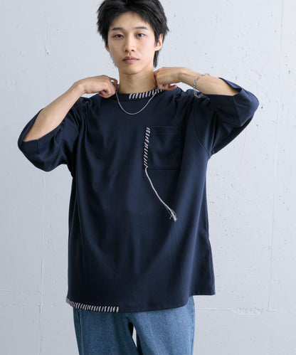 手工縫線寬鬆T恤