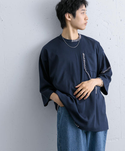 手工縫線寬鬆T恤