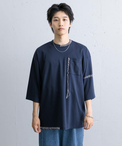 手工縫線寬鬆T恤