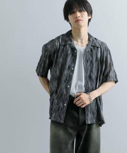 大理石印花開領襯衫