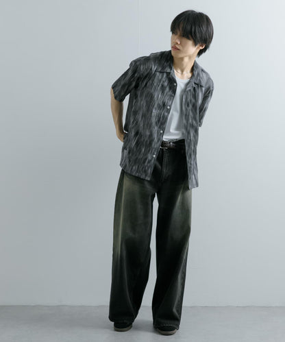 大理石印花開領襯衫